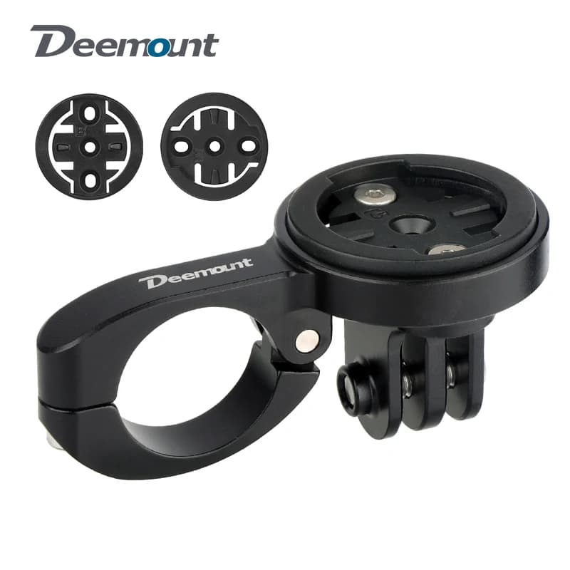 Deemount Supporto per computer da bicicletta Supporto per tachimetro da manubrio TT Incl. 3 adattatori per GARMIN Bryton Wahoo adatti alla fotocamera GoPro