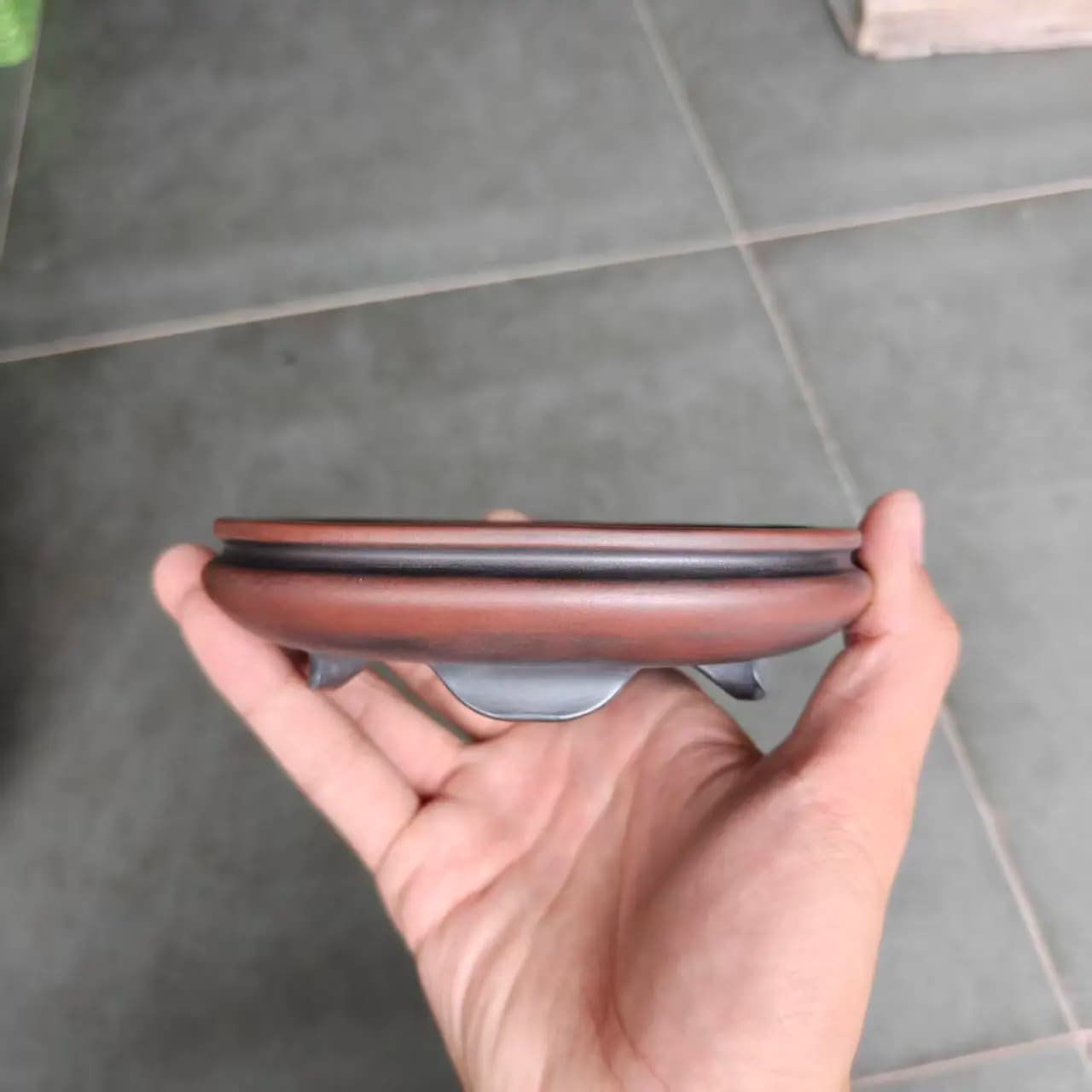 Hand made High Quality Chinese Red Antique Finish Bonsai pot
