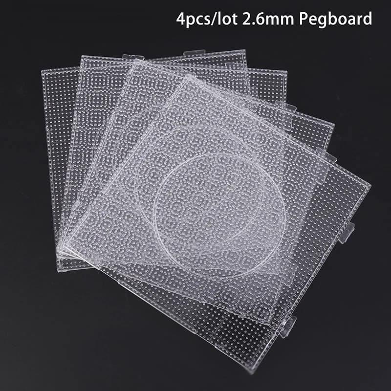4 Pezzi Tavole per Perline da 2,6 mm per Strumento Perler, Modelli Quadrati per Puzzle, Giocattoli Educativi Fai da Te per Bambini