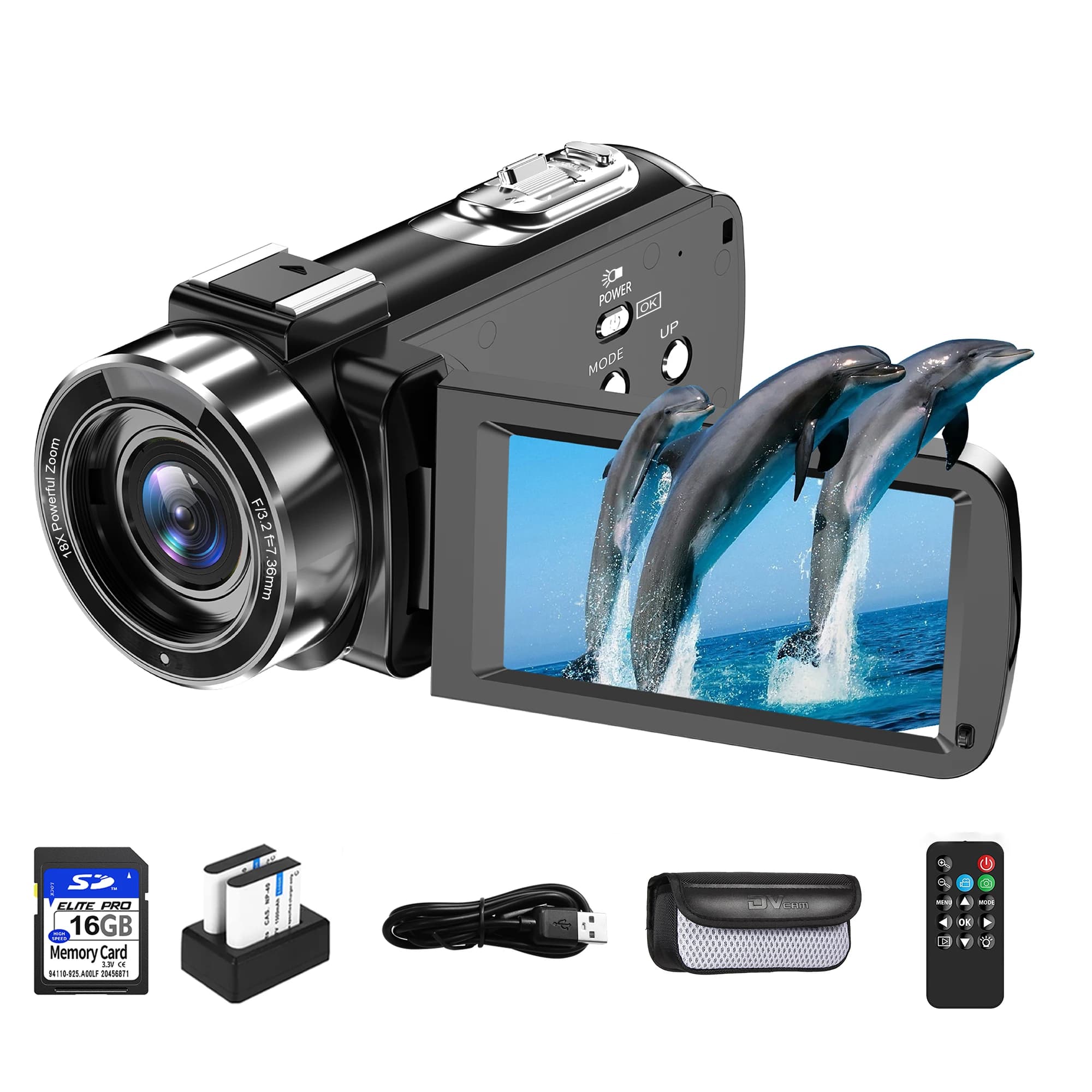 Video digitale 4K Zoom digitale 18X Videocamera fotografica 2 in1 da 42 MP Schermo ruotabile da 3,0 pollici Fotocamera ad alta definizione Telecamere DV