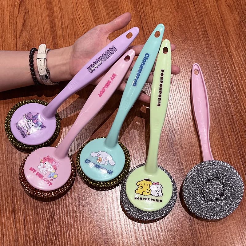 Brush for Pentula with Long Sleeve Hello Kitty Kuromi Melody, Cleaning Brush Kitchen, Flat Washing Accessories and Home Decontamination