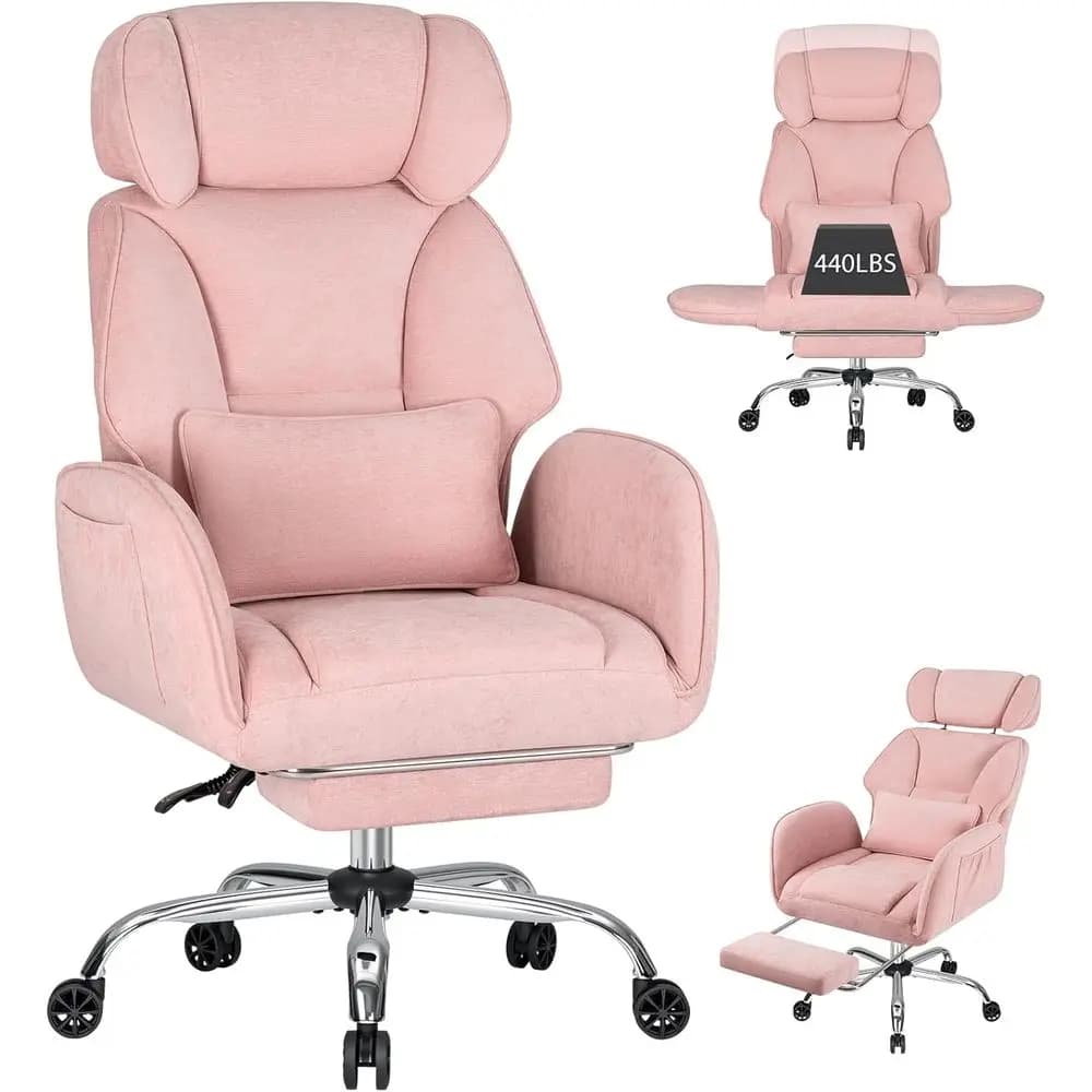 Sedia da Ufficio Ergonomica con Ruote, Braccioli Reversibili e Seduta Larga per un Uso Confortevole alla Scrivania, Ideale per Gaming, Lettura e
