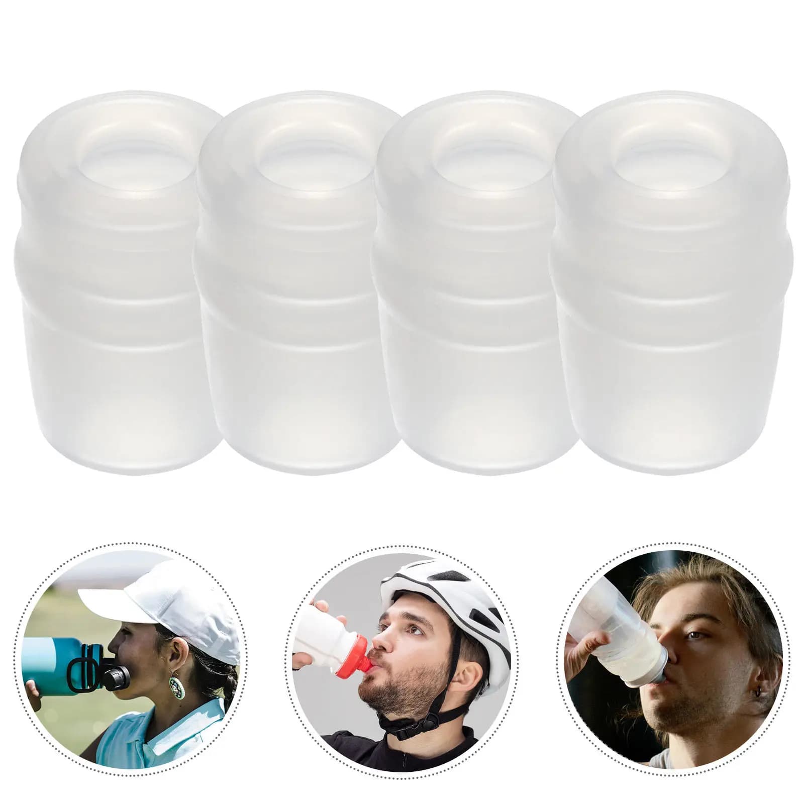 4 Pezzi Valvole di Ricambio in Silicone per Bottiglie d'Acqua Sportive, Bocchette per Idratazione, Compatibili con Zaini Idratazione