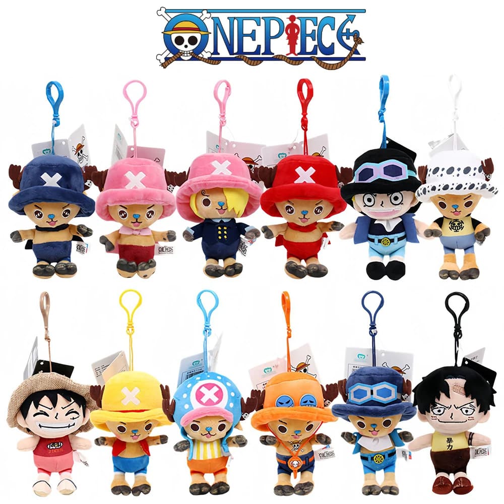 12 centimetri Anime One Piece Originale Peluche Ciondolo Bambola Rufy Giocattolo Tony Chopper Laboon Sabo Portachiavi Morbido Farcito Zaino Ornamenti Giocattolo