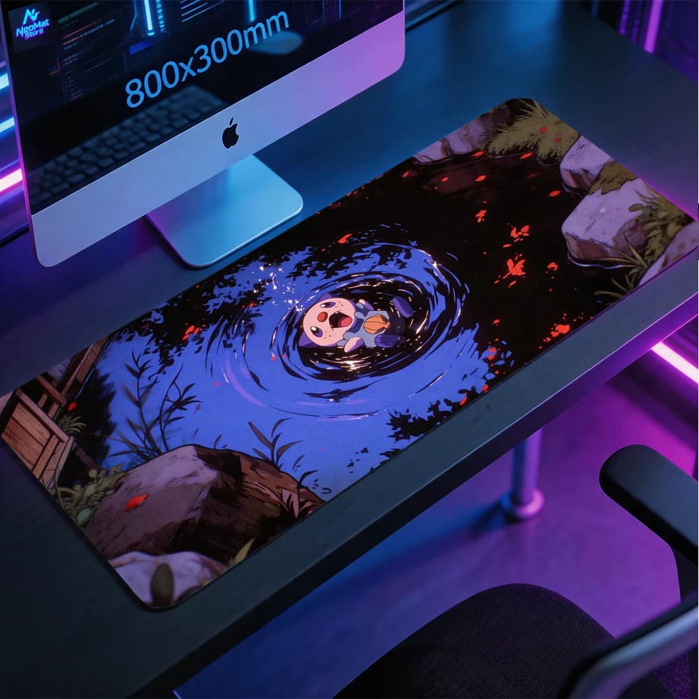 Japanese Anime Cute Mouse Pad Table Pond Scene 80x30cm Otter Rubber Nonslip Desk Mat Large Gaming Mousepad Gamer Mousepads