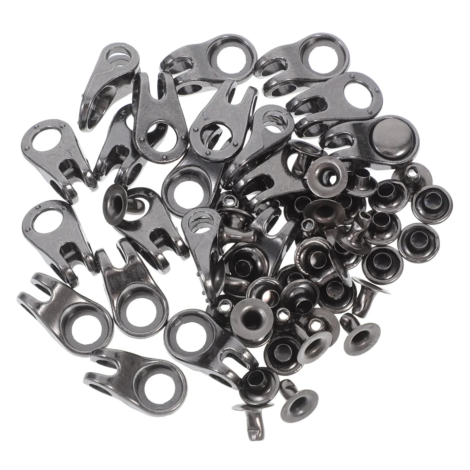 20Sets Metal Shoe Buckles Shoelace Hooks Alloy Boot Lace Hooks DIY Rivet Fitting for Climbing Shoes Hiking Boots Outdoor Sports