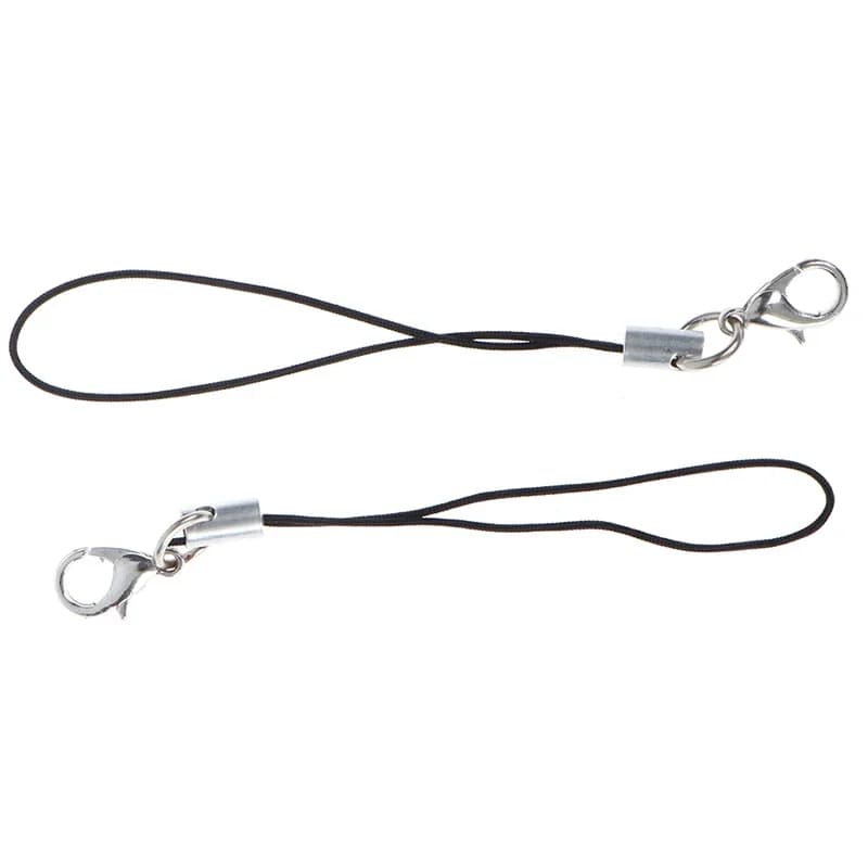 10 pz 5.5cm cordino nero aragosta chiusura corda Lariat corde portachiavi per mobile USB flash drive cinturino in nylon fai da te con ganci in metallo