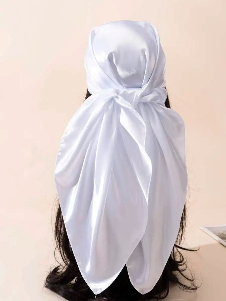 Minimalist Elegant Silky Lightweight Solid Bandana Hair Head Scarf For Women Outdoor