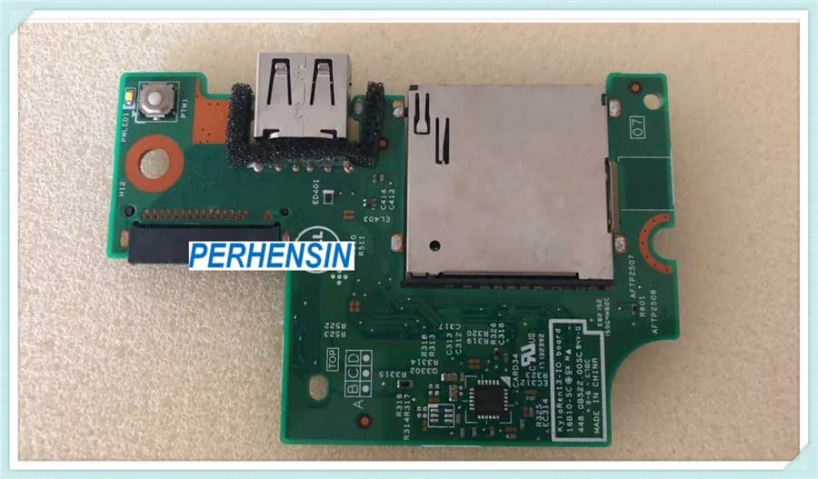 GENUINO PER Dell Inspiron Pulsante di Alimentazione Lettore di Schede SD USB Circuito IO 448.0522.00sc CN-B52D06 Testato Spedizione Veloce
