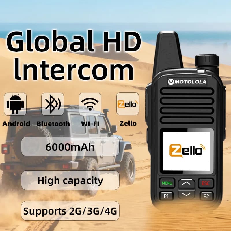 MOTOLOLA 2G 4G Android 8.1 Car Radio WIFI Bluetooth Handheld POC Walkie Talkie 5000km Suitable for Fleet Transport Truck