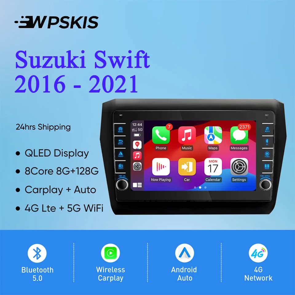 8G Ram 128GB Android 14 Autoradio Video Audio A/V Musica Lettore DVD GPS Navi Per Suzuki Swift 2016 - 2021 Carplay Auto DSP RDS