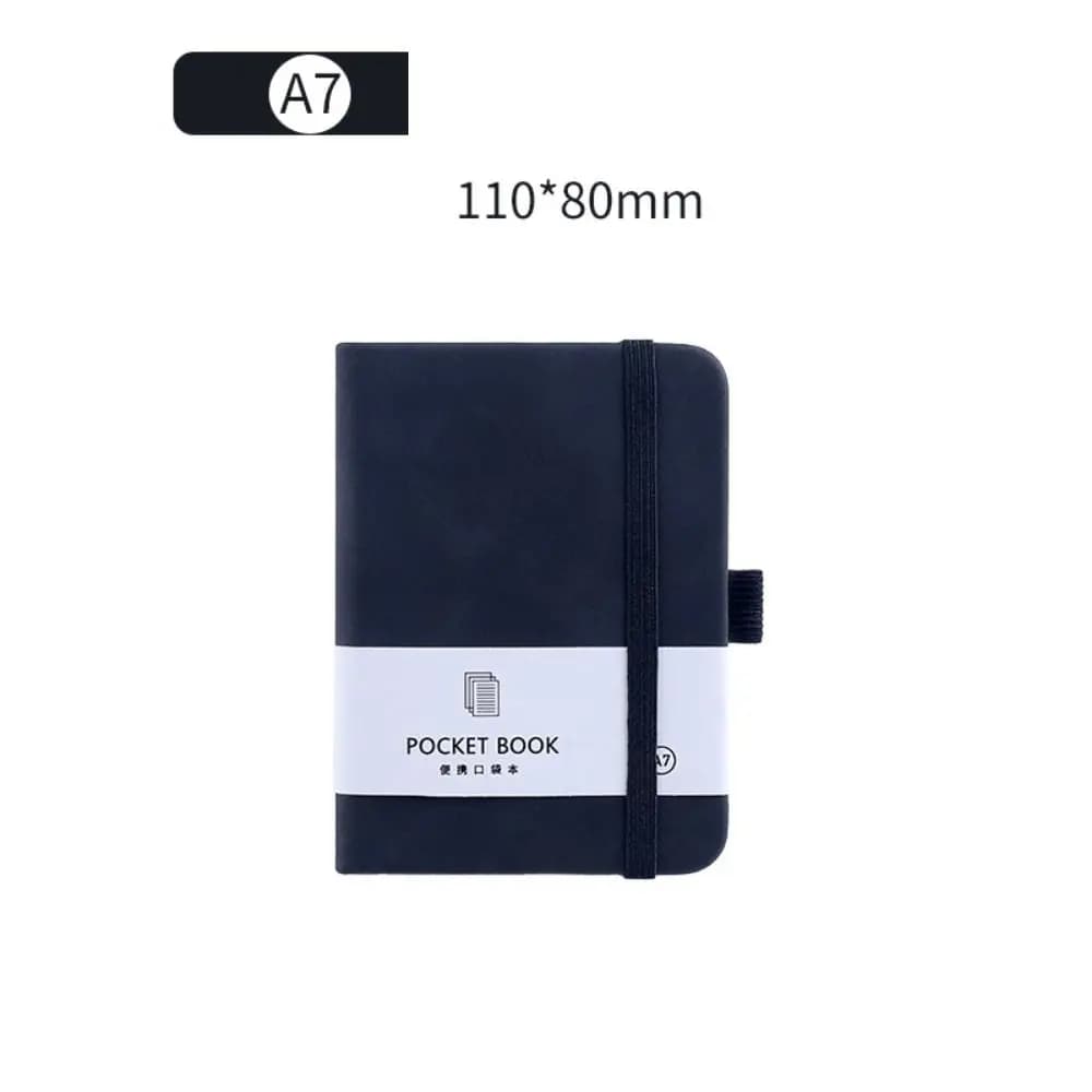 Diario Planner A6/A7 A6/A7 Blocco note tascabile con fascia elastica Mini notebook portatile portatile che non lascia pagine Studente in stile semplice
