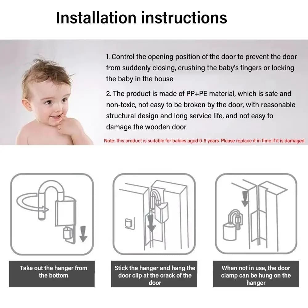 Nuovo Fermaporta in PP Anti-Pizzicamento, Protezione di Sicurezza per Bambini, Durevole e Facile da Installare, Protezione per Dita
