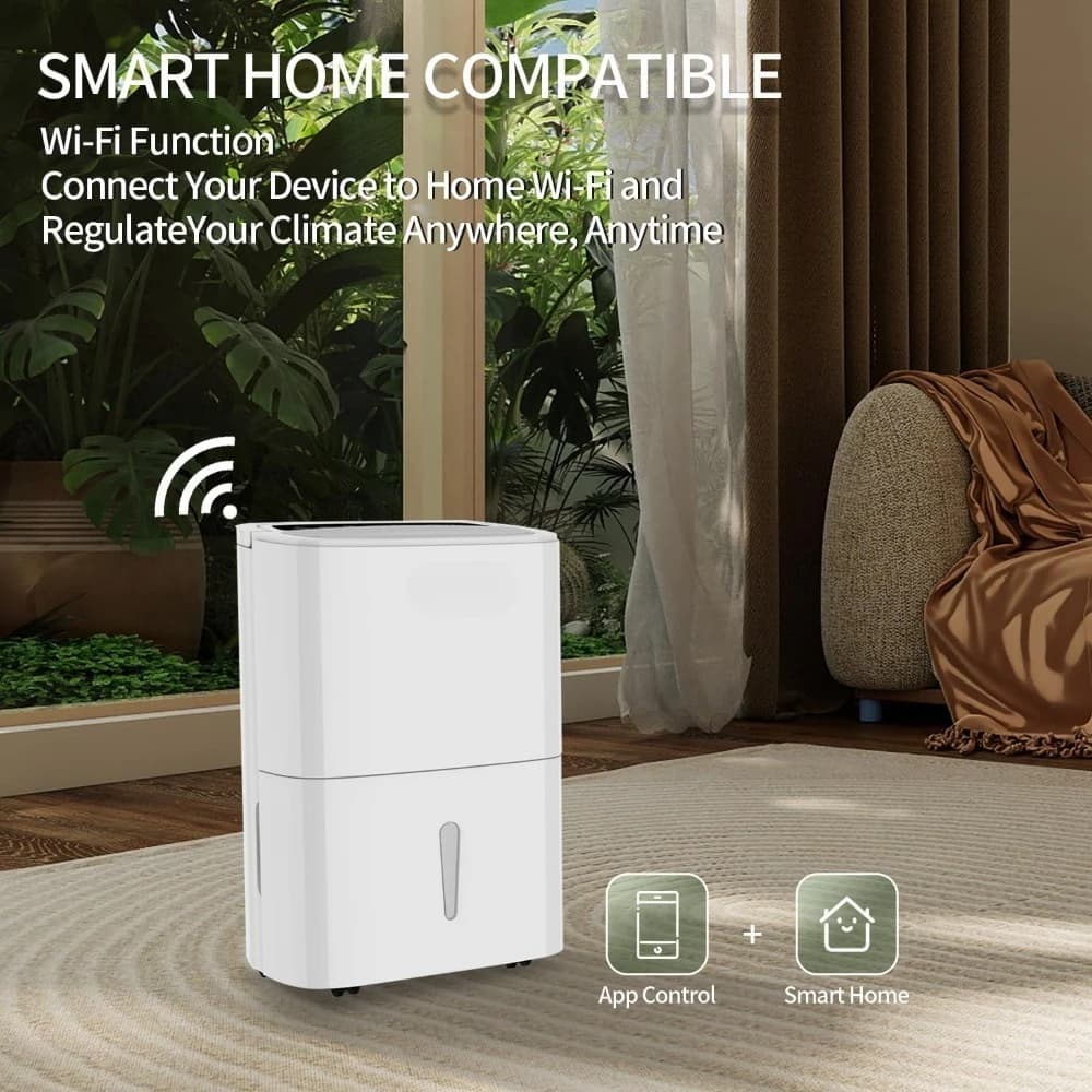 Deumidificatore Bar Furniture-Energy Star con Pompa e WiFi per Grandi Ambienti Industriali e Seminterrati Domestici, Efficiente per 7000 Piedi Quadrati