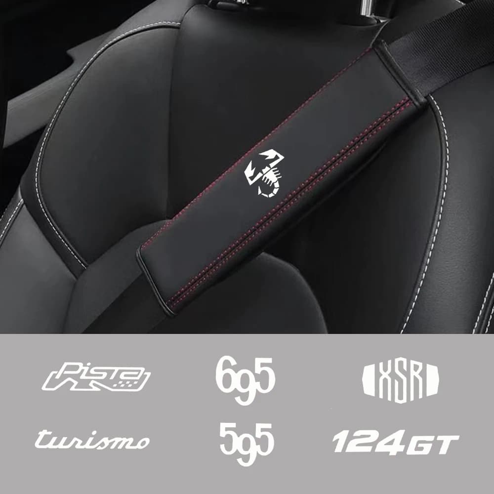 1 pcs Auto Safety Belt Pad Cover Safety Belt Protection for Fiat Abarth 595 695 124 GT 124 spider Biposto TURISMO PISTA XSR