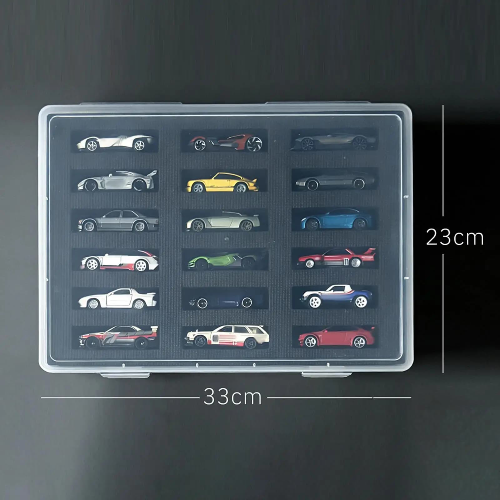 Contenitore per Modellini di Auto in Scala 1/64, Organizzatore per Auto Giocattolo, Resistente alla Polvere, Robusto, Contenitore Protettivo per Esposizione e Conservazione