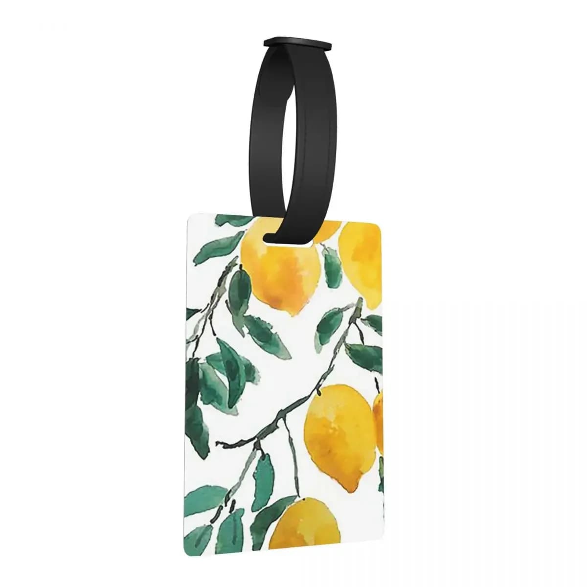 Etichette per bagagli con acquerello giallo limone dipinto a mano Valigia da viaggio Moda Bagagli Etichetta d'imbarco Porta etichette ID Nome Indirizzo