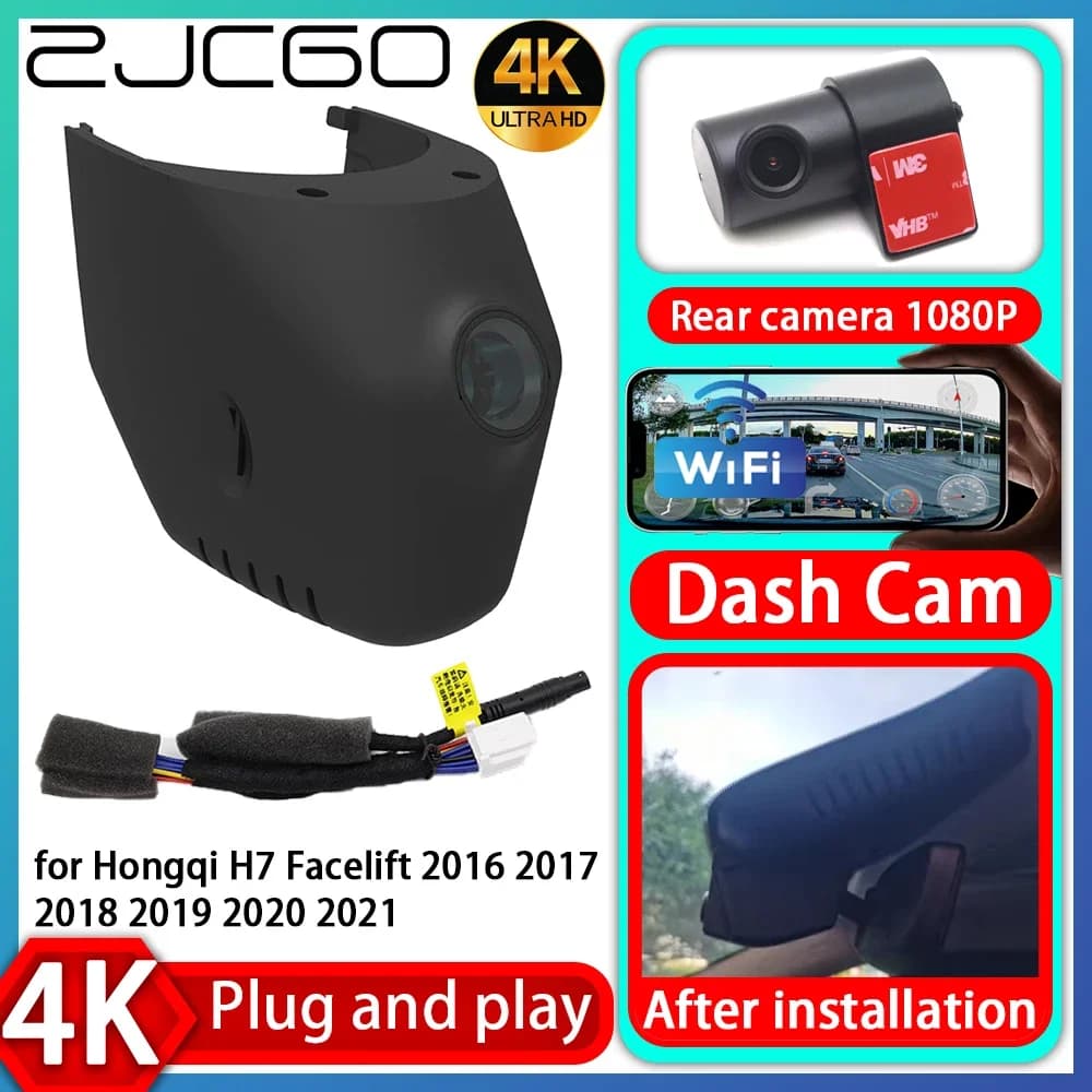 ZJCGO UHD 4K 2160P Plug and Play DVR Dash Cam Camera for Hongqi H7 Facelift 2016 2017 2018 2020 2021