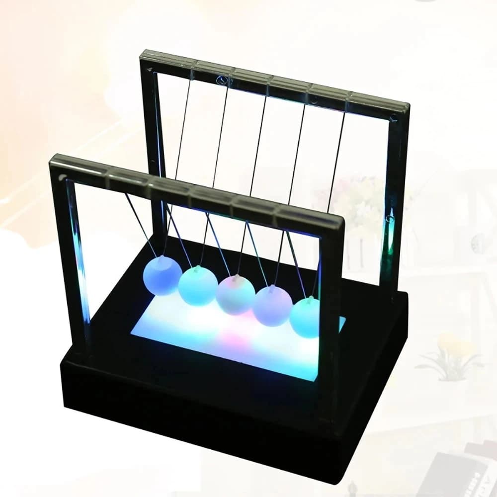 Base nera luminosa a LED Base di Newton culla altalena palla fisica educazione giocattolo artigianale desktop decorazione della casa giocattolo puzzle