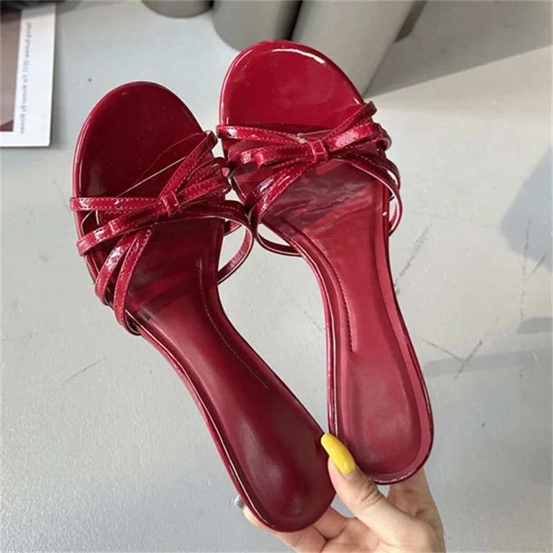 Eilyken Moda Fascia stretta Open Toe Pantofole da donna Sexy Tacchi sottili Abito per party di matrimonio Scarpe scorrevoli di grandi dimensioni 35-43