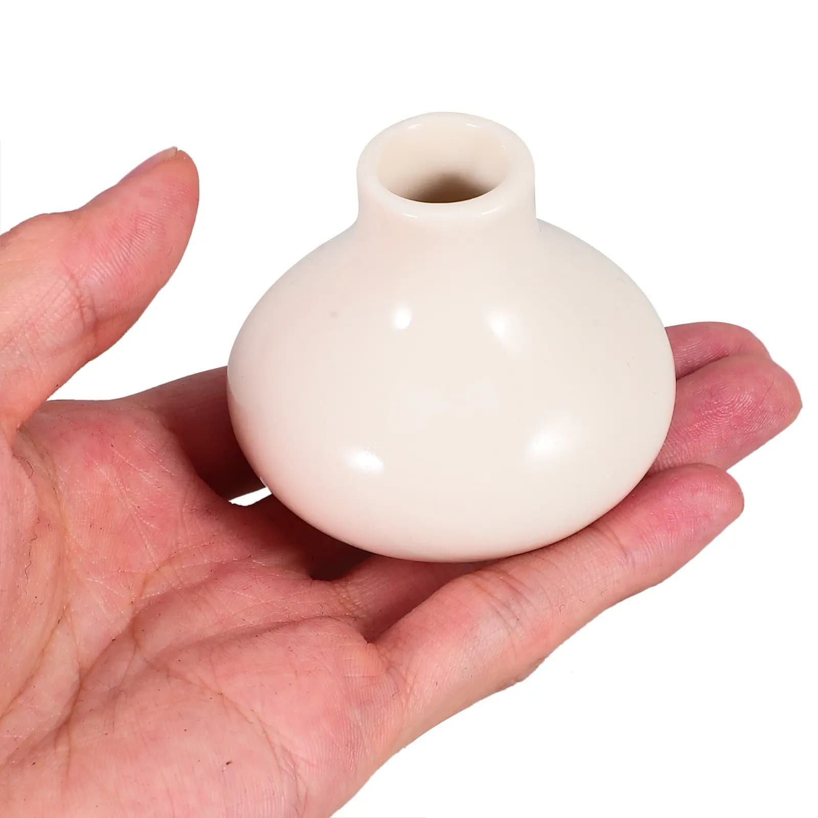 Set di 6 Magneti per Frigorifero in Ceramica, Mini Vasi Bianchi in Porcellana, Semplici Portafiori da Scrivania per Piante, Casa e Ufficio