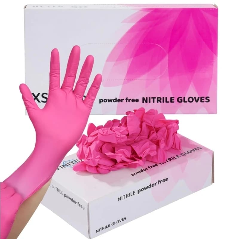 20/50/100PCS Guanti monouso in nitrile fucsia 3.5mil Guanti per la pulizia della casa senza lattice per le donne Cucina Casa Giardinaggio Auto