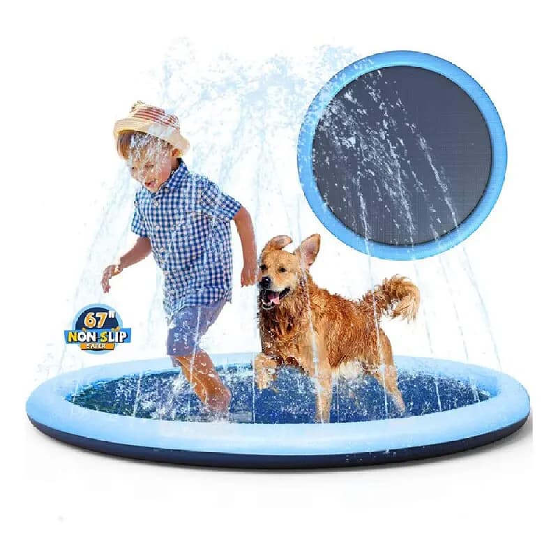 Tappetino per irrigatore da 100/200 cm Tappetino per irrigatore per animali domestici per bambini estivi Giochi interattivi per esterni Fontana per irrigatori