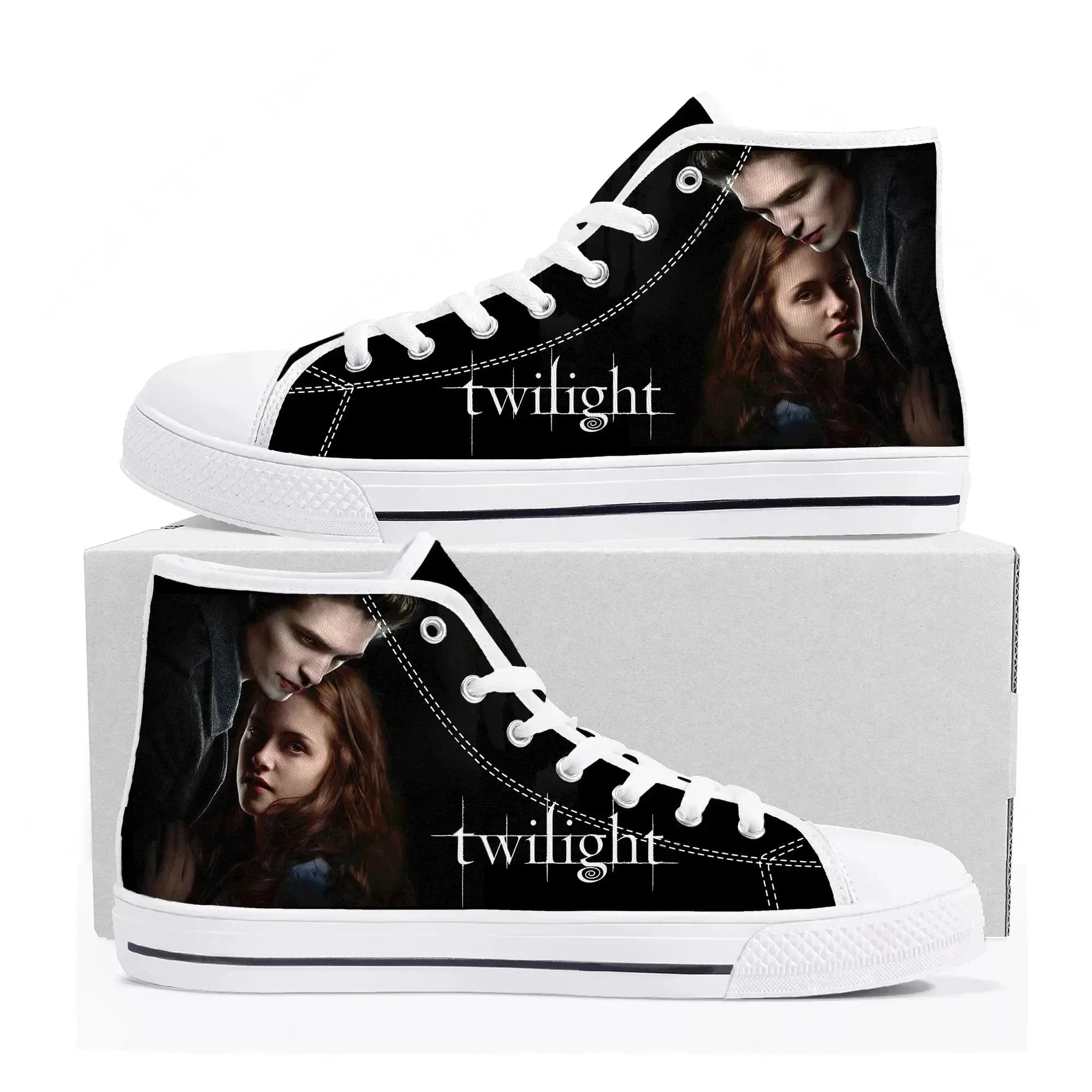 The Twilight Saga Movie High Top Sneakers Mens Womens Teenager Canvas High Quality Sneaker Casual Custom Shoes Customize Shoe