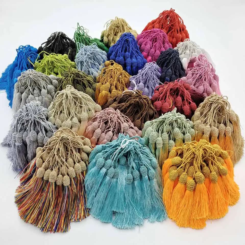 Bella 5 pezzi corda appesa nappe africane frangia cucito nappa Trim per tessuto accessori per tende fai da te decorazione