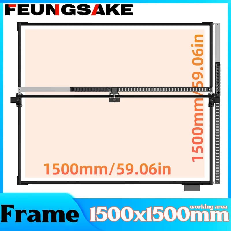 FEUNGSAKE Laser Cutting Machine Frame CNC Wood Router Kit Working Area 1500x1500mm Laser Engraver And Cutter For Wood