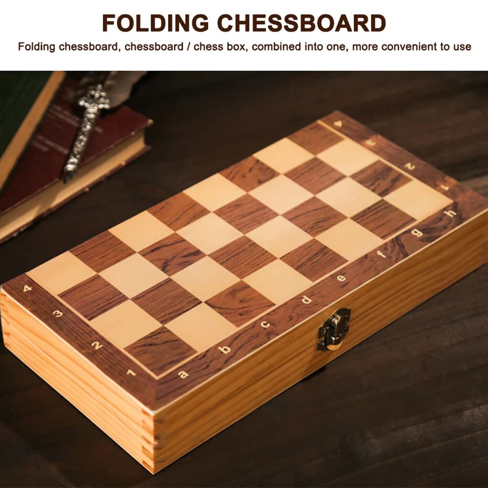 29x29 cm 3 in 1 Scacchi Chekers Backgammon Sviluppo Pensiero strategico Scacchi Set in legno I migliori regali Non tossici per bambini Adulti