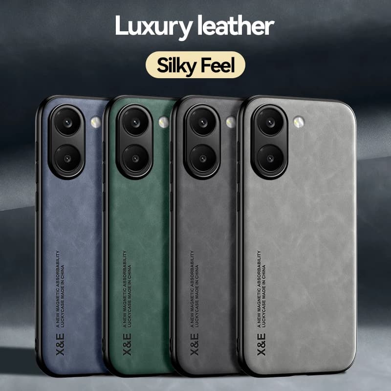 Custodia Magnetica per Auto in Pelle con Texture per Xiaomi Redmi Poco X8 Pro, Cover per Telefono Poco X8 Pro Max, Fundas per Poco X5 X6 X7