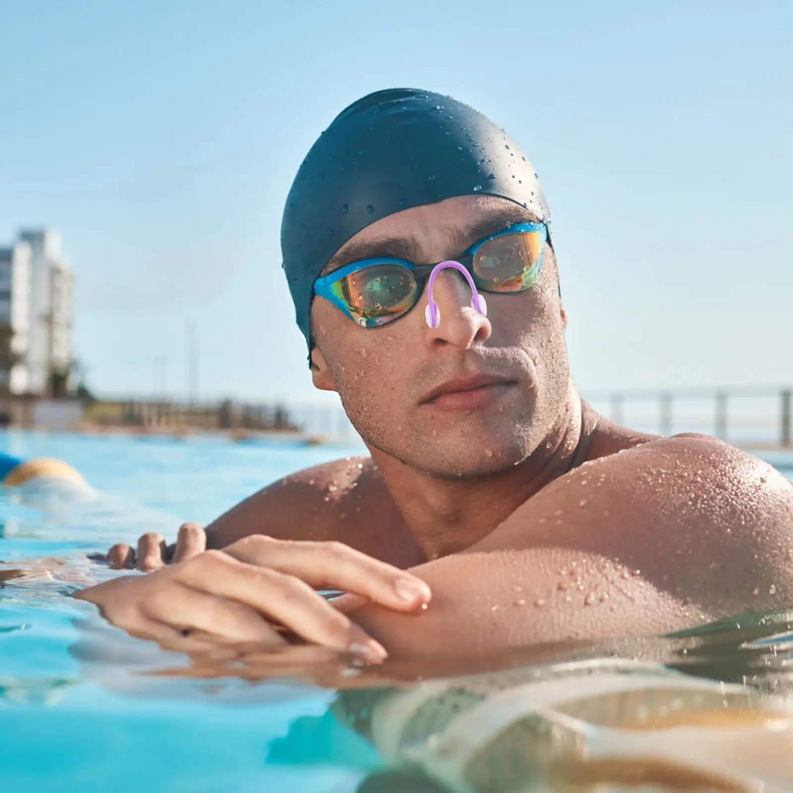 1PC Swimming Nose Clip Purple Silicone Anti Slip Waterproof Durable Design for Adults Swim Accessories Snorkel Diving