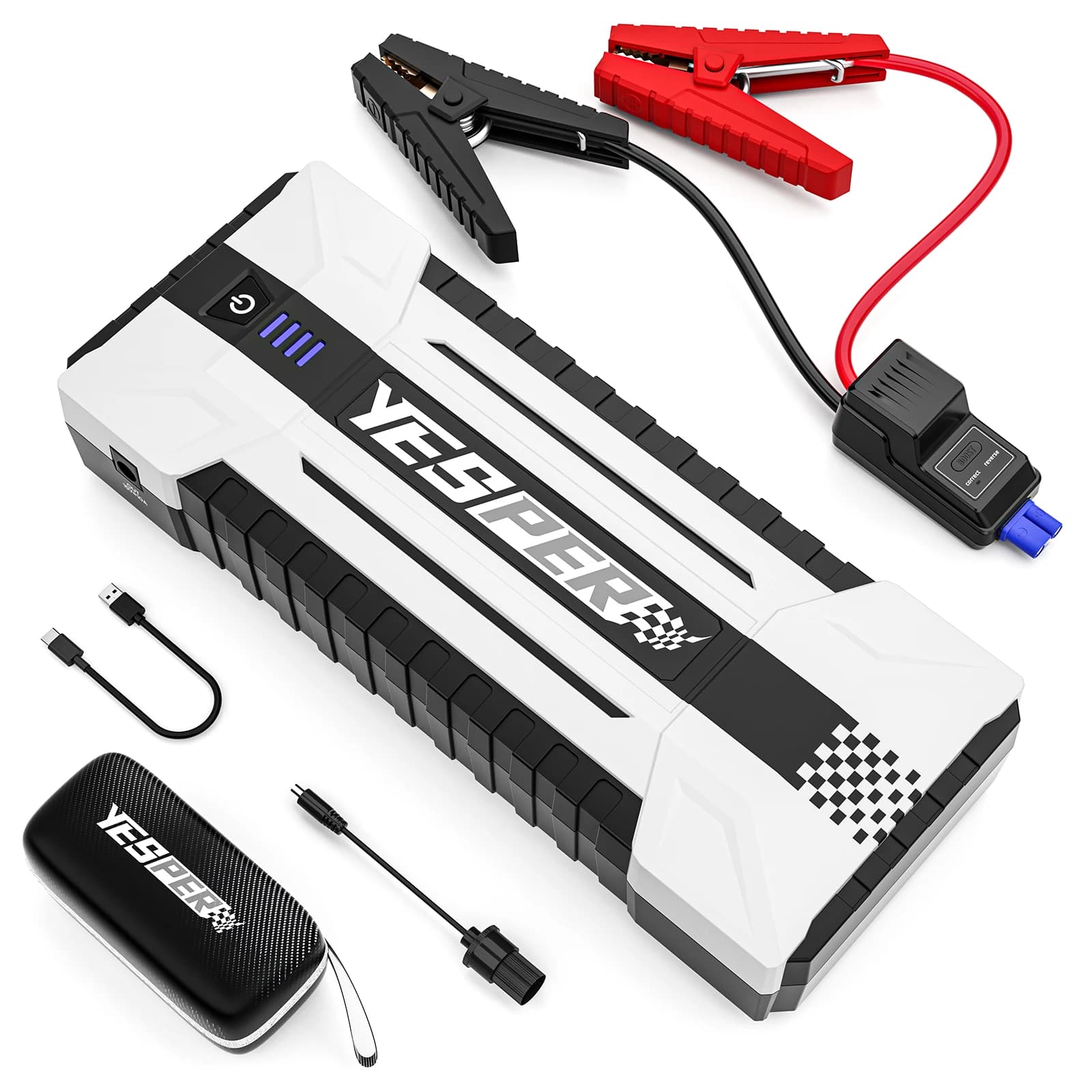 Dispositivo di avviamento YESPER Avviatore di picco 4120A per auto, ALL Gas e motori diesel fino a 10,0 litri, batteria esterna per auto da 26800 mAh