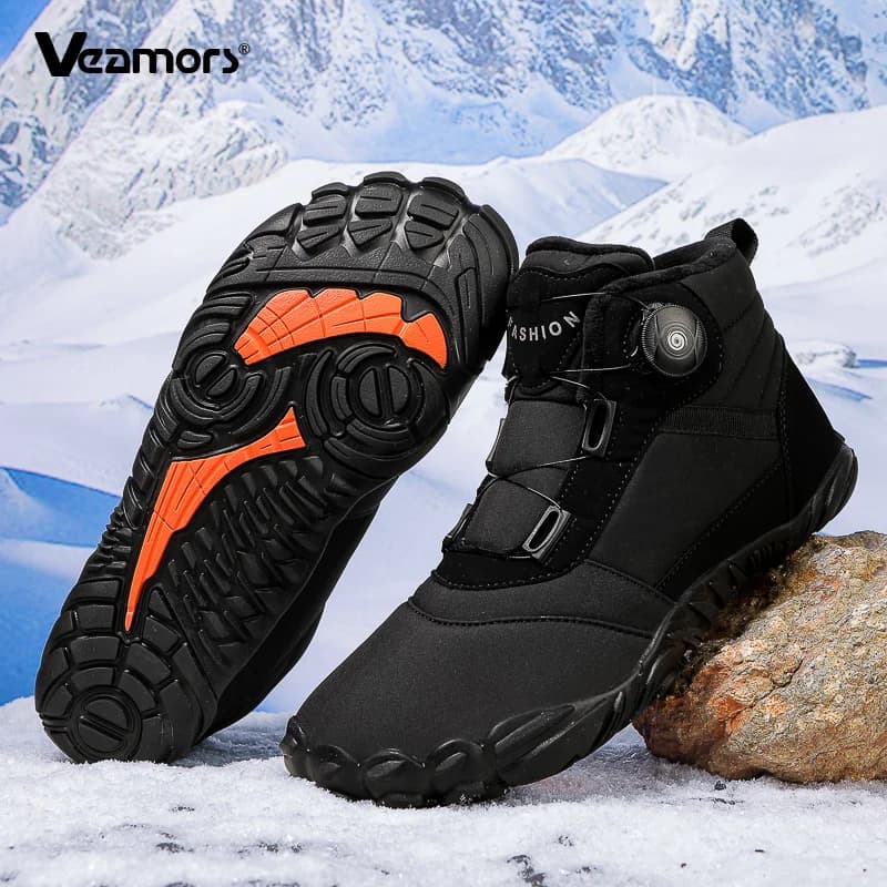 Scarpe da trekking invernali in peluche Scarpe alte in cotone Uomo Donna Stivali da neve Calde sneakers da esterno per Trekking Camminare Arrampicata