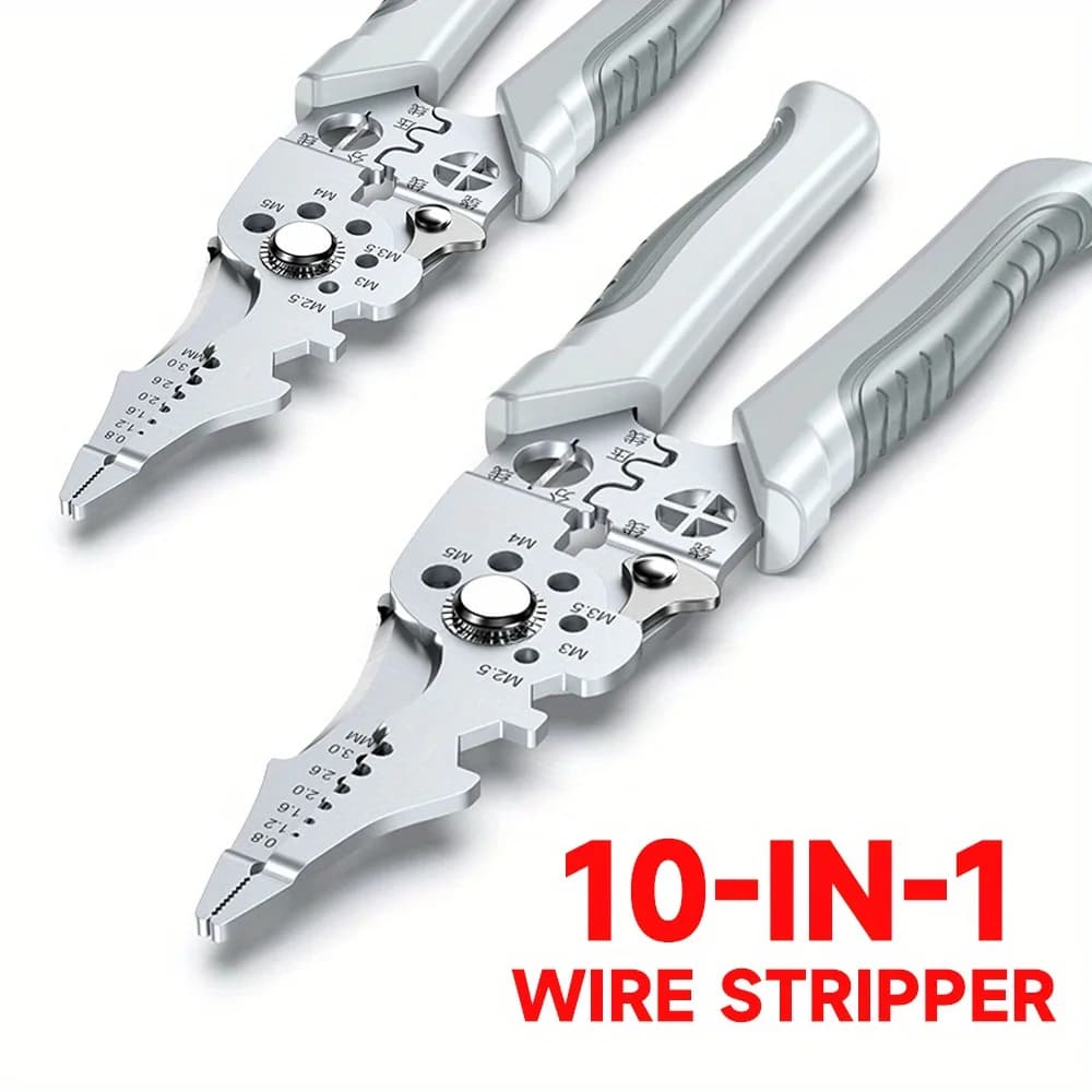 Multi-functional electrician pliers, 6 in 1 strand separator, cutting tool and crimping for repair and installation of cables
