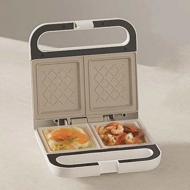 Tostapane a 2 fette con 6 macchine per waffle con rivestimento in ceramica a temperatura regolabile Macchina per colazione compatta per uso familiare