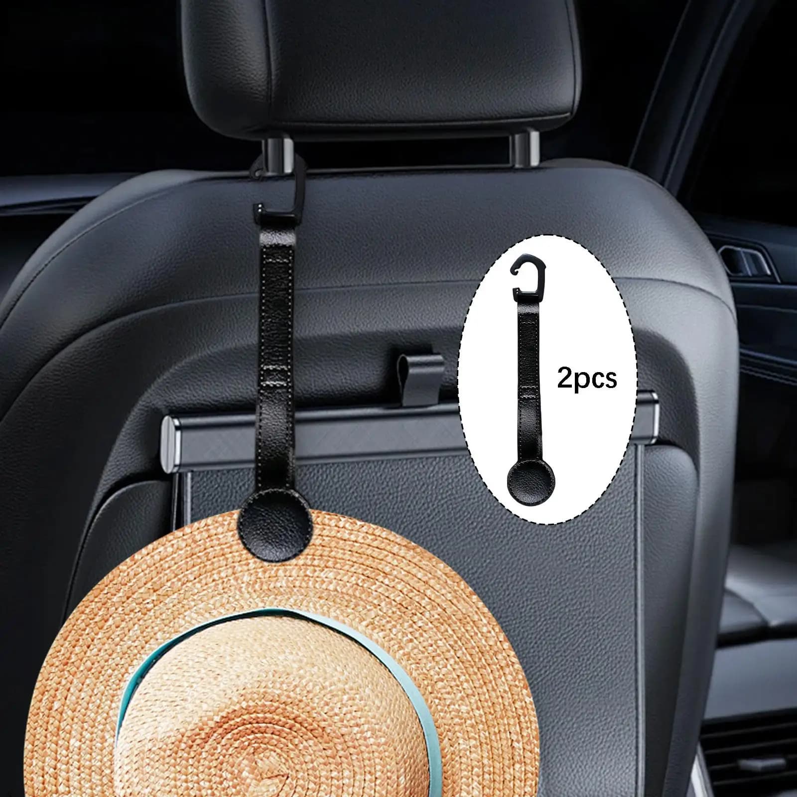 Portacappelli da Sedile Posteriore in Pelle PU con Clip Magnetica, Organizzatore per Cappelli da Auto, Mantiene la Forma, per Accessori Camion e SUV