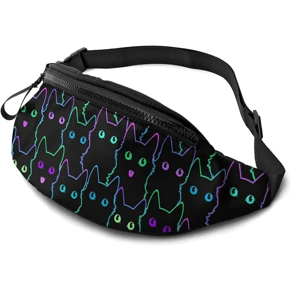 Women's Casual Waist with Cute Cat Shapes with Adjustable Belt for Running Sports Travel