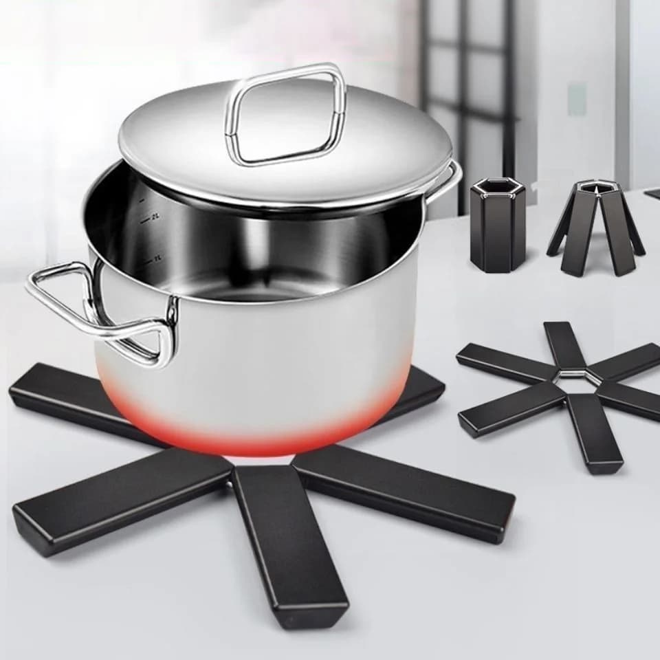 2PCS Pieghevole Pentola Sottopentola Resistente Al Calore Pad Sottobicchiere Anti-scottatura Tavolo Isolamento Supporto Pieghevole Croce Design Utensili Da Cucina