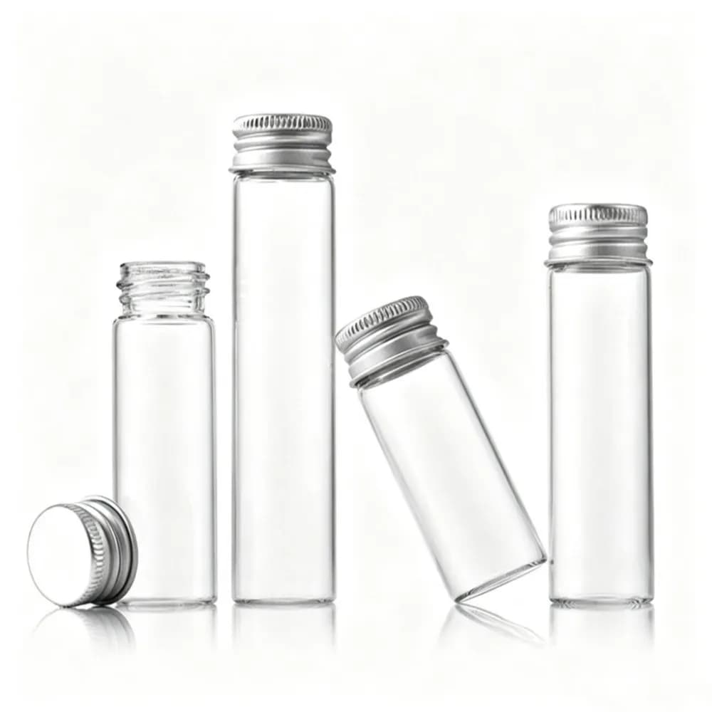 PET Material Storage Containers Aluminum Cap Transparent Body Sealed Jars Kitchen Storage 50-125ml Capacity Mini Bottles