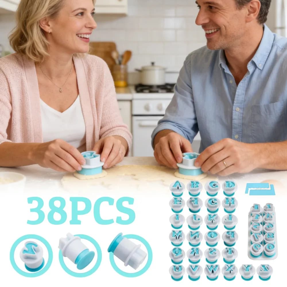 Set di 38 Stampi per Alfabeto e Numeri, Stampi Creativi per Torte, Strumenti per Pasticceria Fai-da-Te, Forme Divertenti