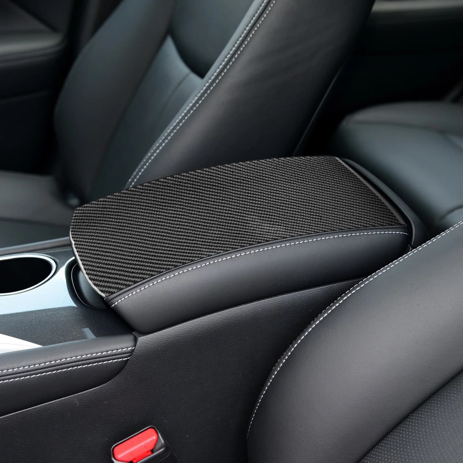 For Infiniti Q50 2014-2020 Auto Accessories Carbon Fiber Center Bracciolo Box Decorative Panel Cover Interior Decoration Sticker