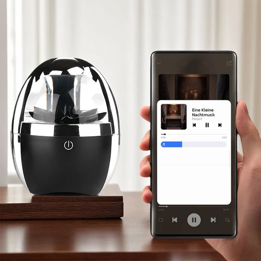Altoparlante Wireless BT 5.0 con Luci Personalizzabili a 4 Colori, Subwoofer da Scrivania con Ferrofluido Danzante, Regalo di Compleanno per Uomini e Donne