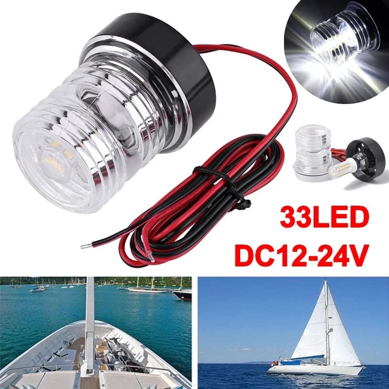 1/2 pz impermeabile 12V-24V 33 LED luce di navigazione 360 gradi All-round Marine Boat Yacht lampada di ancoraggio Singnal Pontoon Skiff