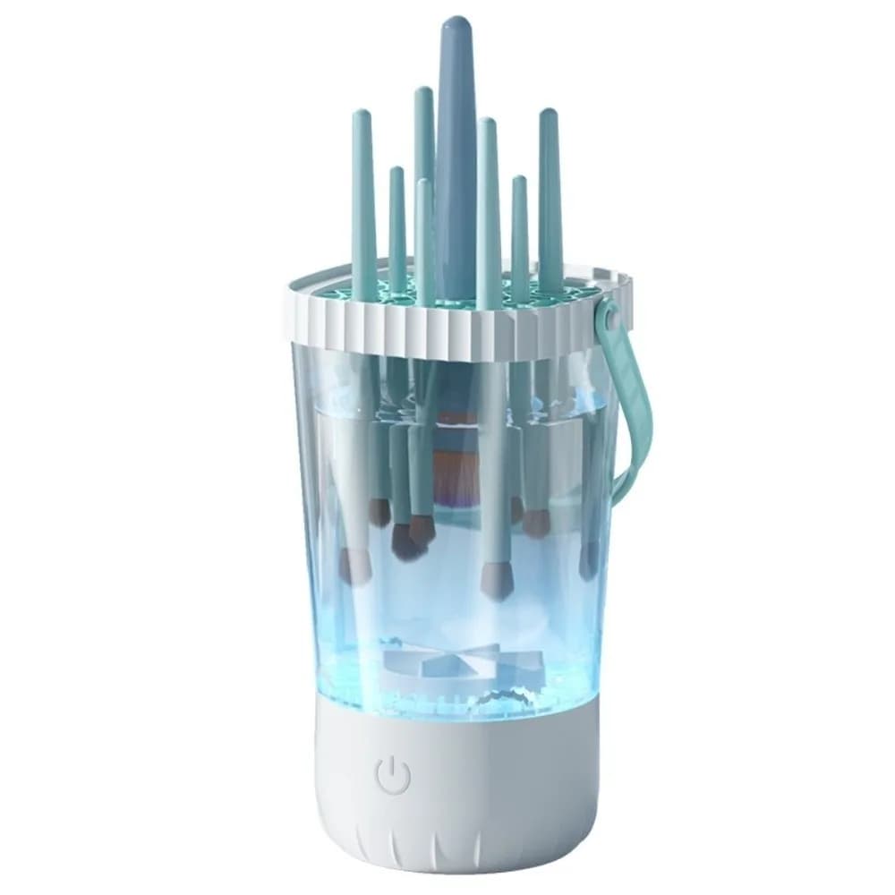 Transparent Electric Makeup Brush Cleaner and Dryer Quick Drying Efficient Deep Clean Automatic Cosmetic Washing Tool