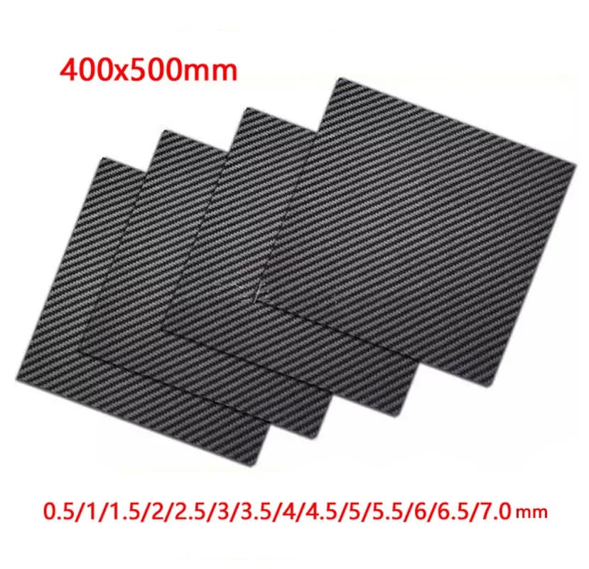 Carbon fiber plate 3K 400x500mm, thickness 0.5/1/1.5/2.5/3/3.5/4/4.5/5.5/6/6.5/7.0mm, high quality light material