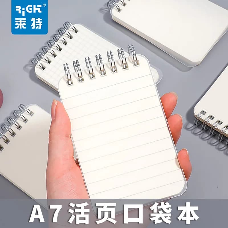 5 Copies/set A7 Portable Notebook Super Thick English Pocket Book Grid Dot Matrix Carry-on Note Small Book Record Workbook