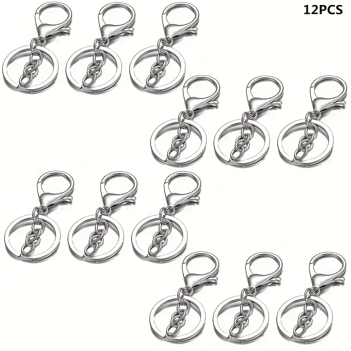 12pcs Wholesale Affordable Durable Versatile Blank Keychain Bead Rods Stylish Cheap Jewelry Parts Bracelets, Necklaces Bags