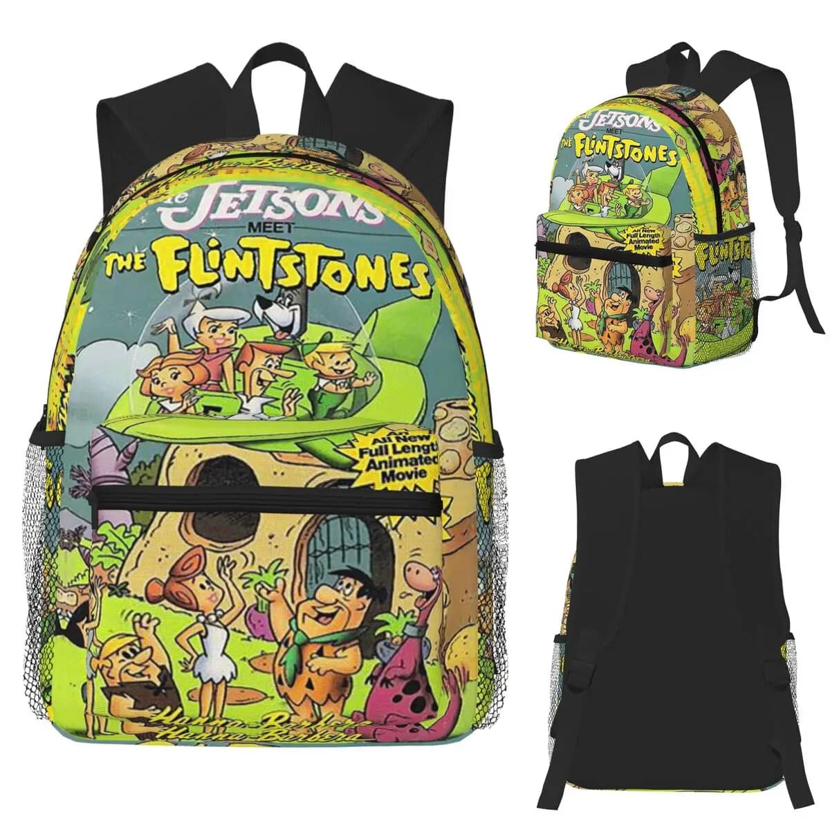 The Flintstones Anime Fred Flintstone Zaino per studenti Borsa da scuola Zaino da trekking per uomo Donna Borse a tracolla per libri alla moda